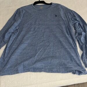 Polo Ralph Lauren Shirt Mens XXL Blue Long Sleeve Crewneck Pony Logo